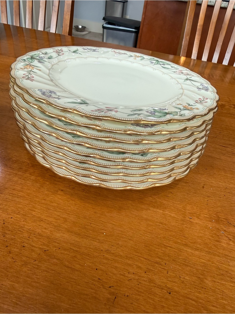 Noritake Brookhollow Salad Plates 8” Bone China 9 Total 4704